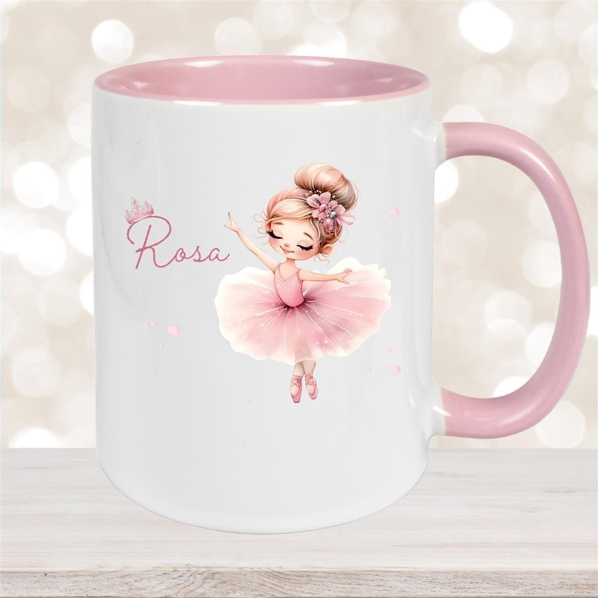 Tasse Ballerina #3 Wunschname Keramik Kinderbecher personalisiert versch. Farben