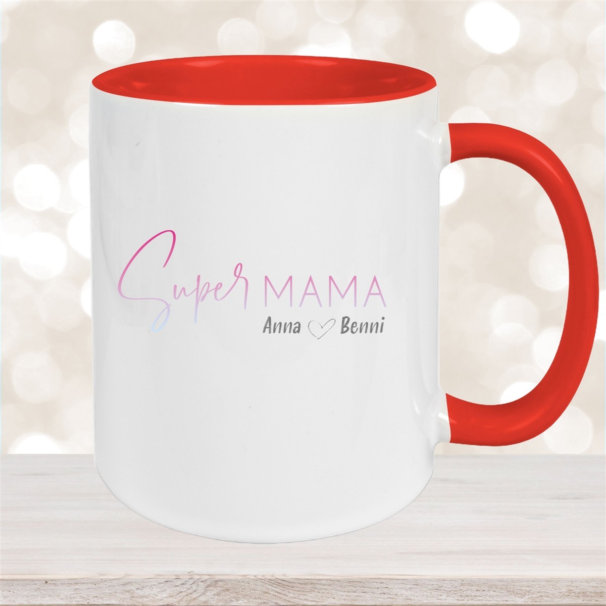 Tasse Muttertag #4 Wunschnamen Keramik Personalisiert Rot