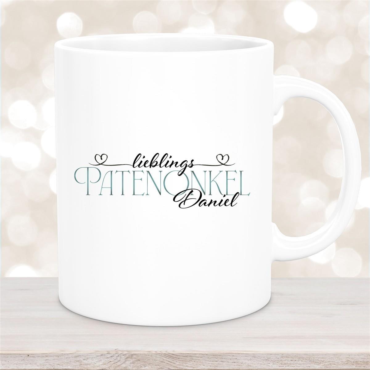 Tasse Wunschname Lieblings-Patenonkel 1 personalisiert Keramik Becher versch. Farben