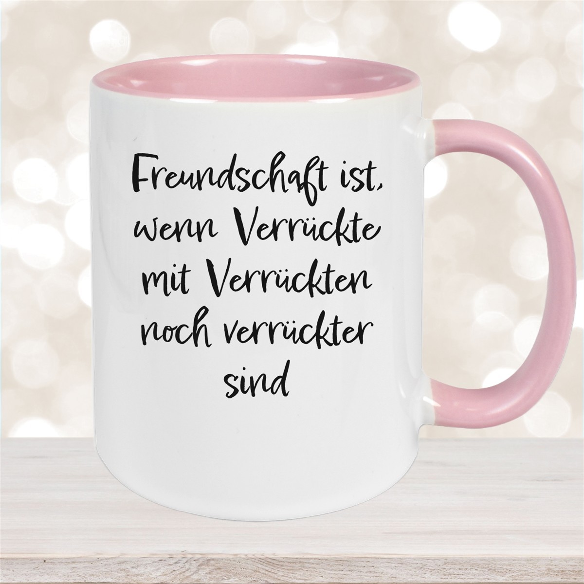 Tasse Freundschaft Liebe Sprüche #1 Keramik Altrosa
