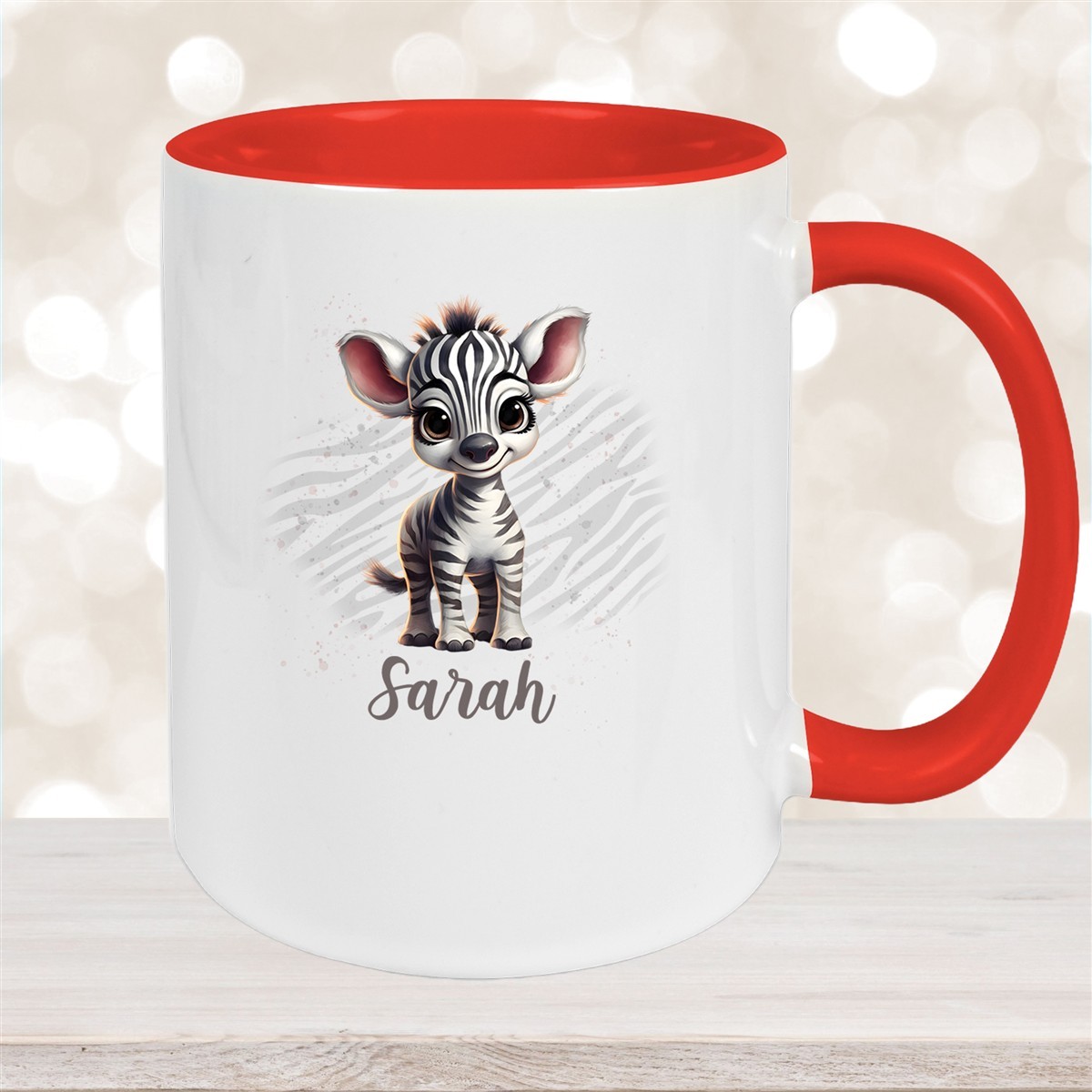 Tasse Wunschname Zebra #1 Keramik Kinderbecher versch. Farben