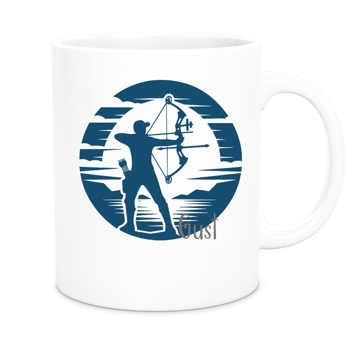Tasse Bogenschütze 3 Wunschname Keramik personalisiert versch. Farben