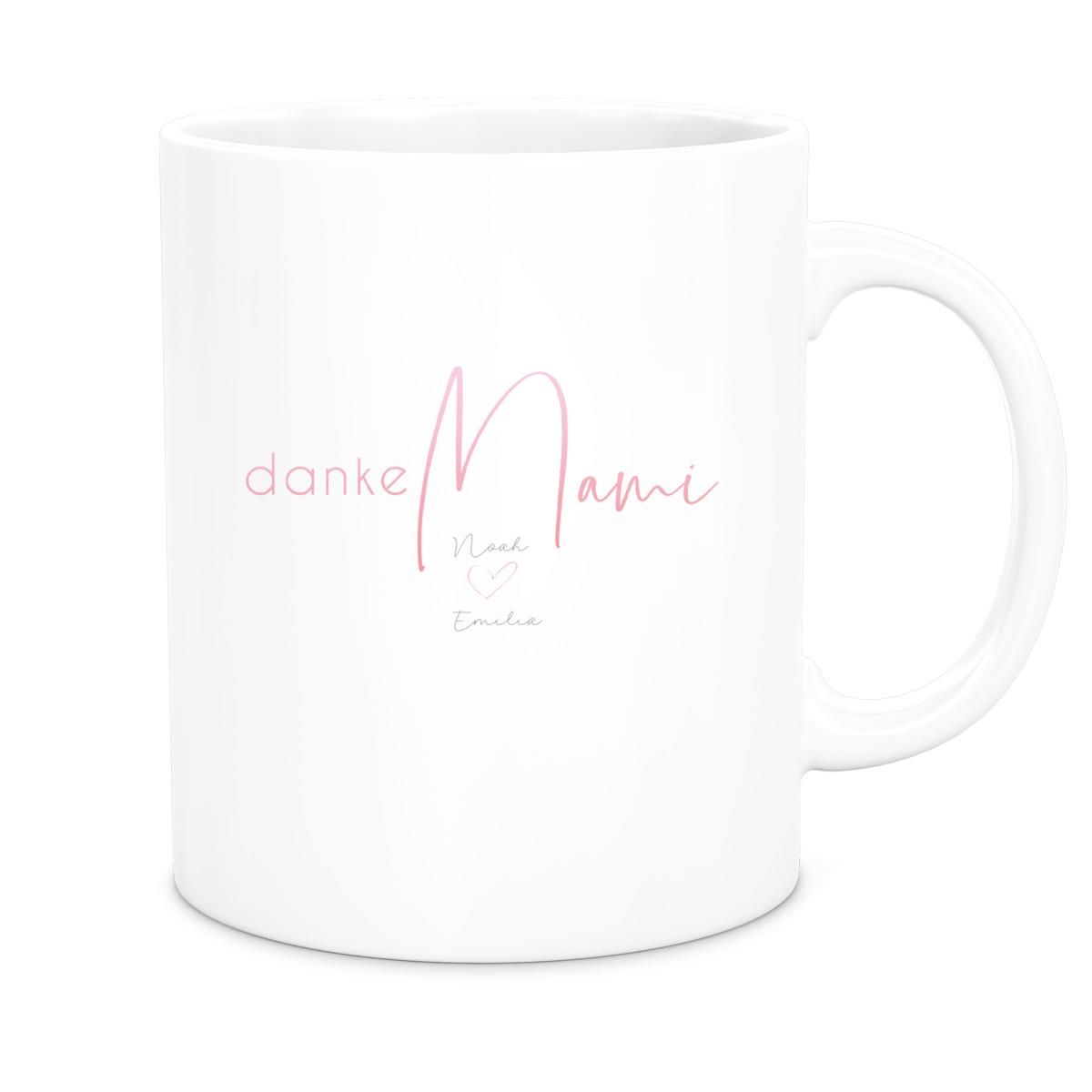 Tasse Muttertag 5 Wunschnamen Keramik Personalisiert versch. Farben