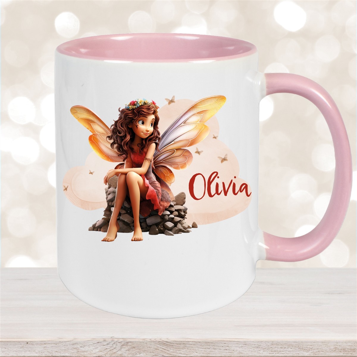 Tasse Fee #2 Wunschname Keramik Kinderbecher personalisiert versch. Farben