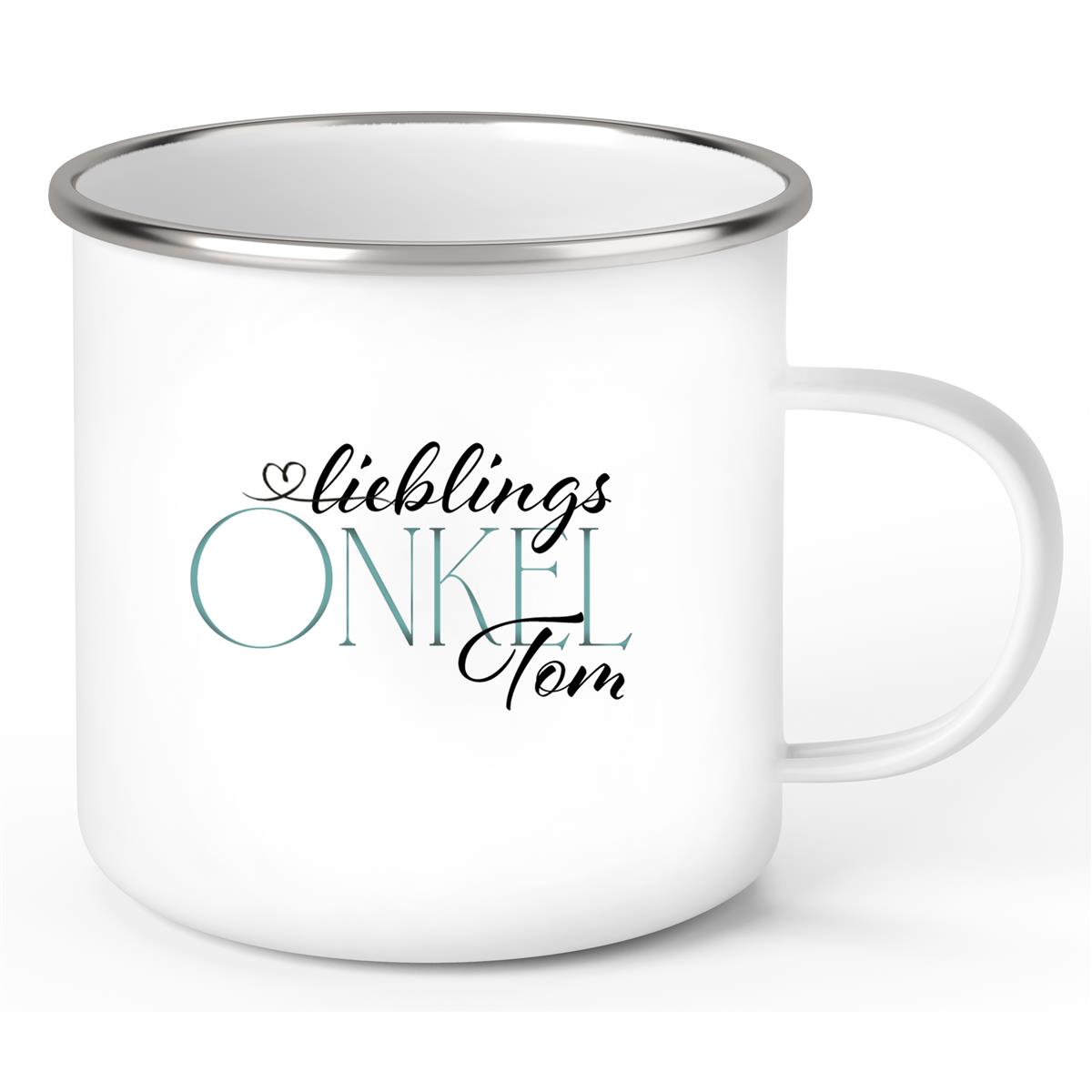 Tasse Wunschname Lieblings-Onkel 1 Emaille personalisiert