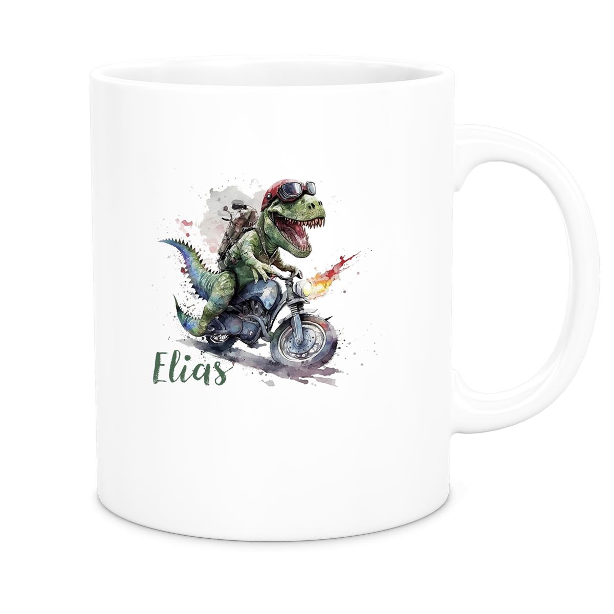 Tasse Dino 5 Wunschname Keramik Kinderbecher Personalisiert versch. Farben
