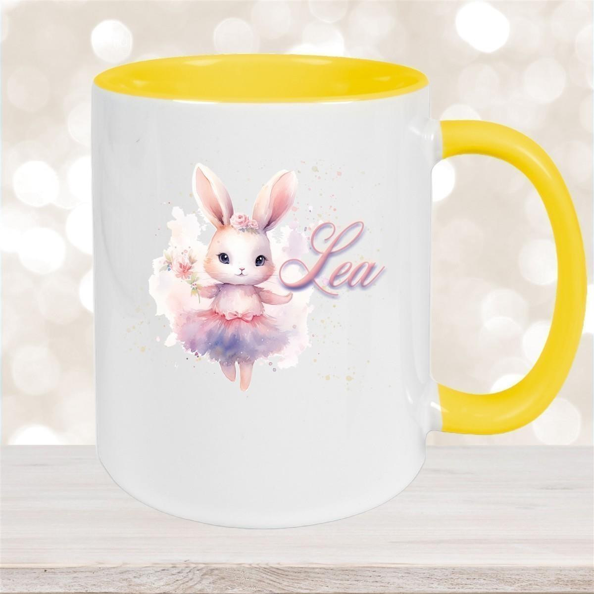 Tasse Ballerina 4 Wunschname Keramik Kinderbecher personalisiert versch. Farben
