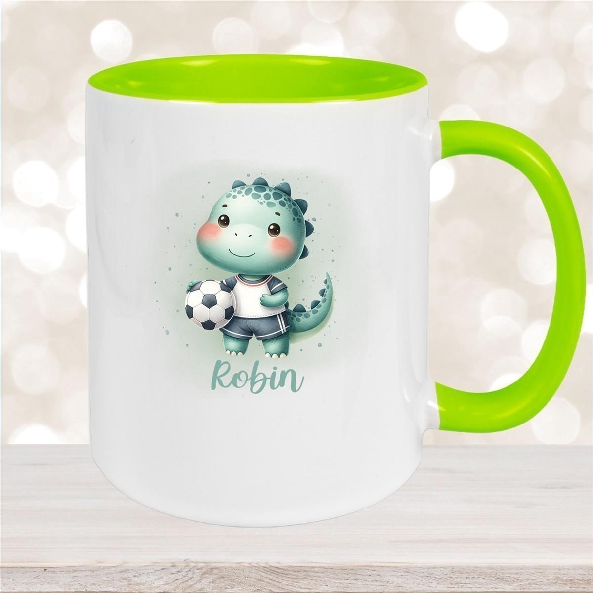 Tasse Wunschname Fußball 15 Personalisiert Keramik Kinderbecher versch. Farben