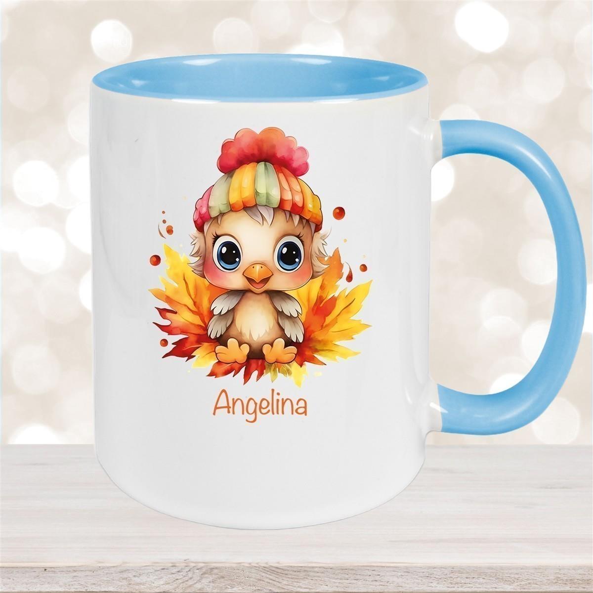 Tasse Wunschname Küken 1 Keramik Kinderbecher personalisiert versch. Farben