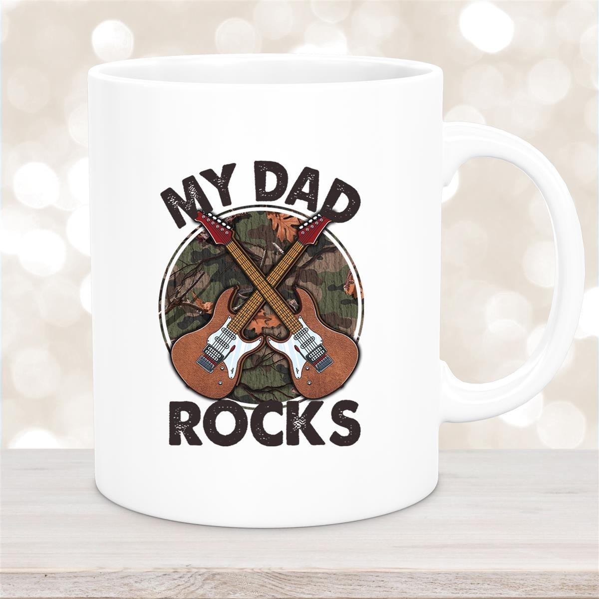Tasse Vatertag #3 "MY DAD ROCKS" Keramik Weiß