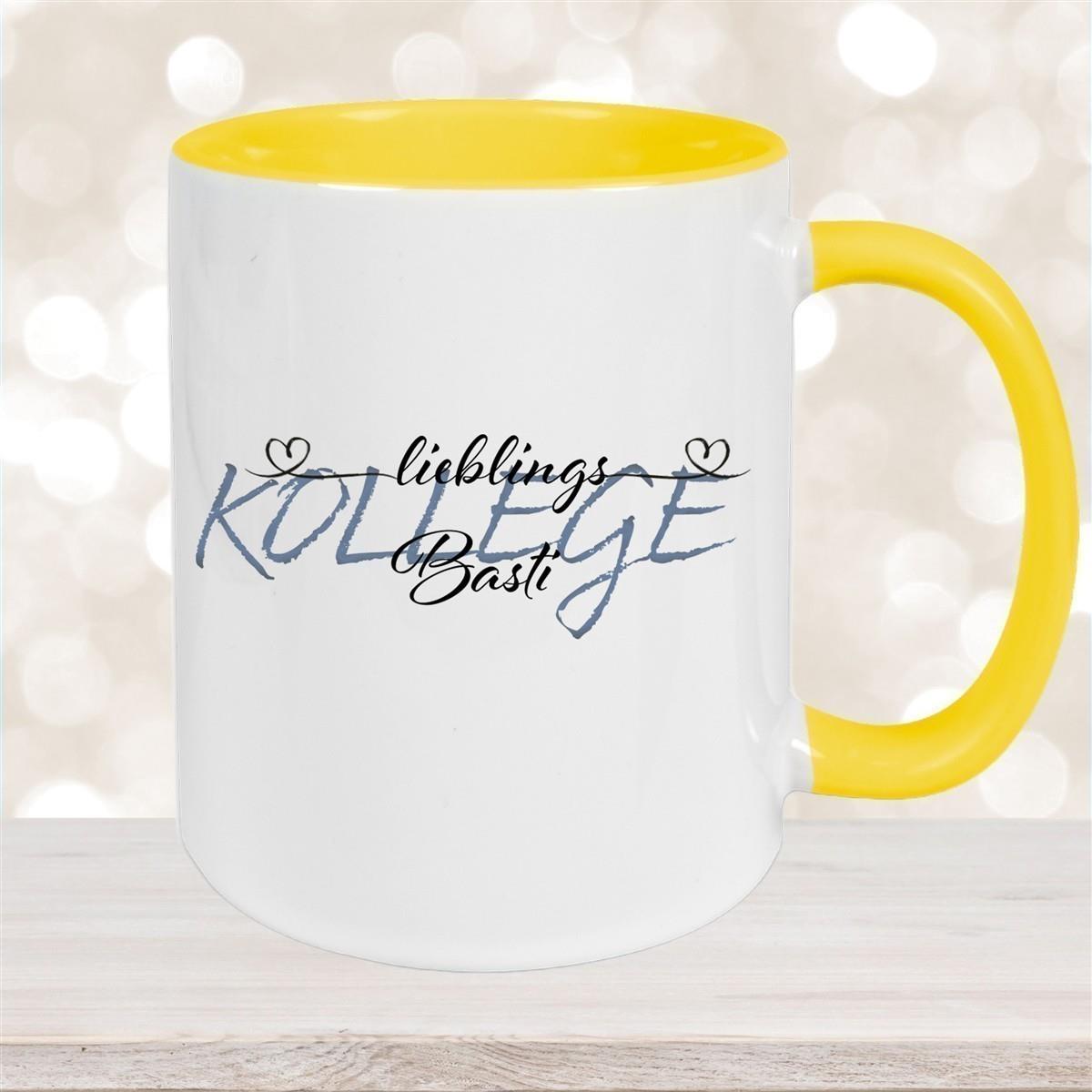 Tasse Wunschname Lieblings-Kollege 2 personalisiert Keramik Becher versch. Farben