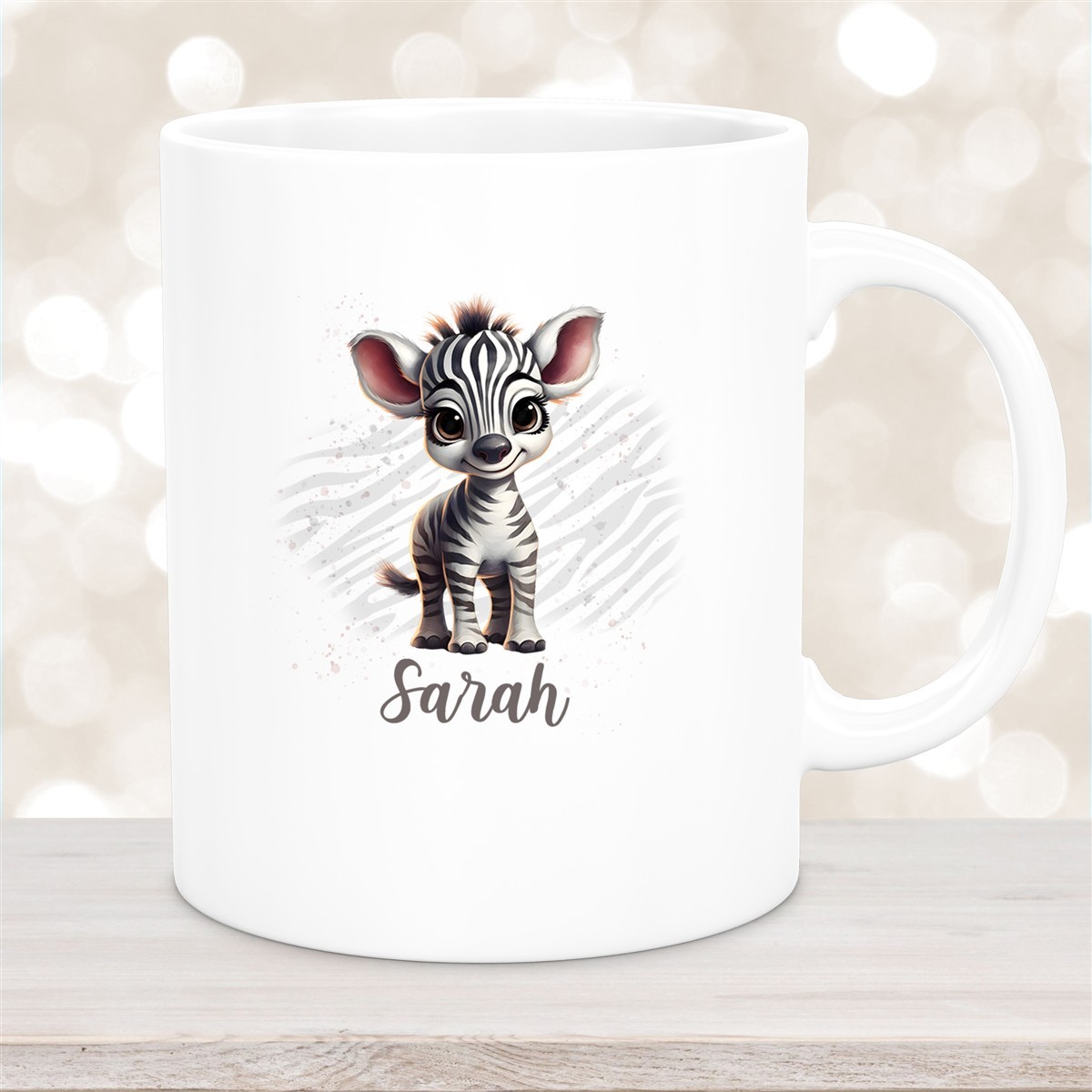 Tasse Wunschname Zebra #1 Keramik Kinderbecher versch. Farben