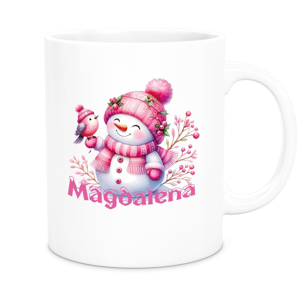 Tasse Wunschname Weihnachten Schneemann 1 Keramik Kinderbecher versch. Farben