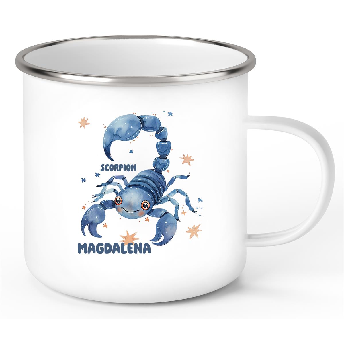 Tasse Sternzeichen Kinder Skorpion 1 Wunschname Emaille Kinderbecher personalisiert