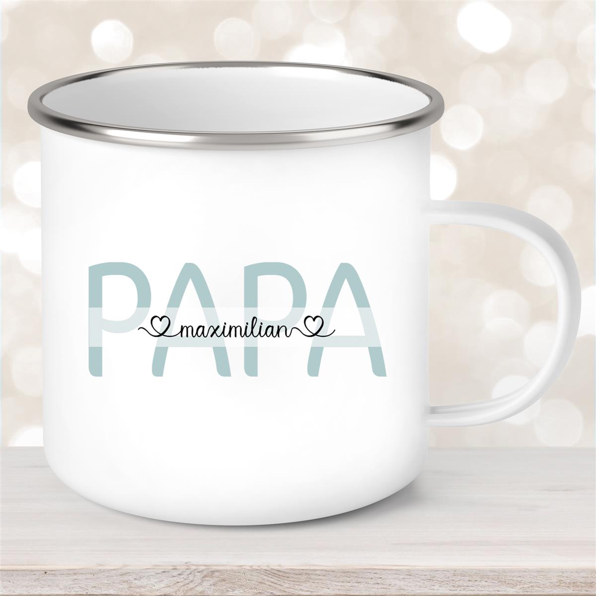 Tasse Vatertag #1 Wunschnamen Emaille Personalisiert