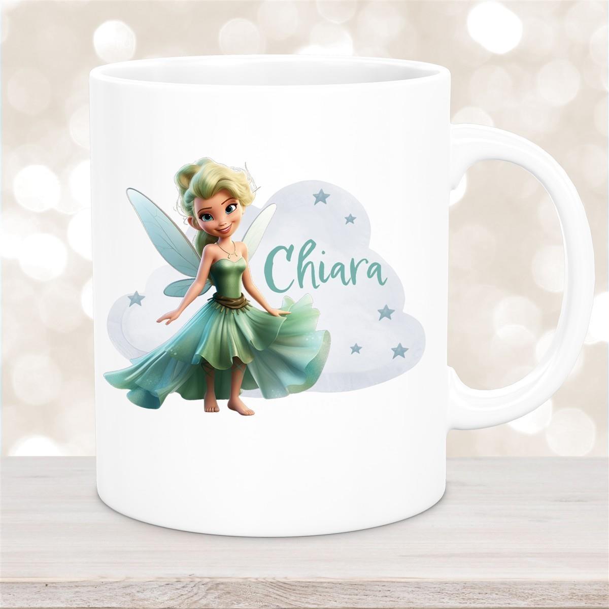 Tasse Fee 5 Wunschname Keramik Kinderbecher personalisiert versch. Farben