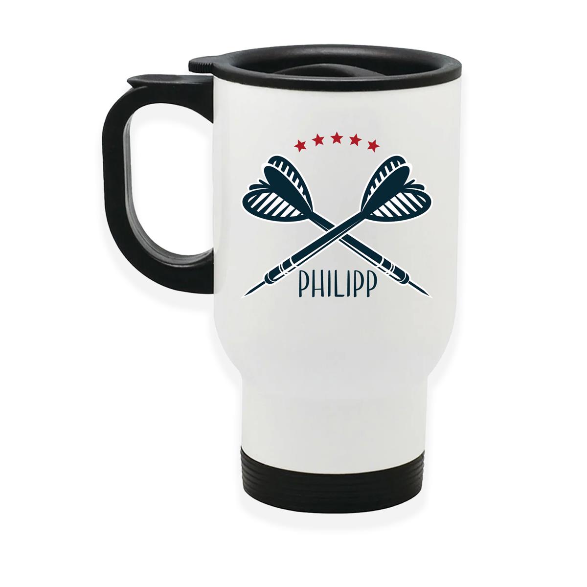 Edelstahl-Thermobecher mit Deckel Dart 03 weiß