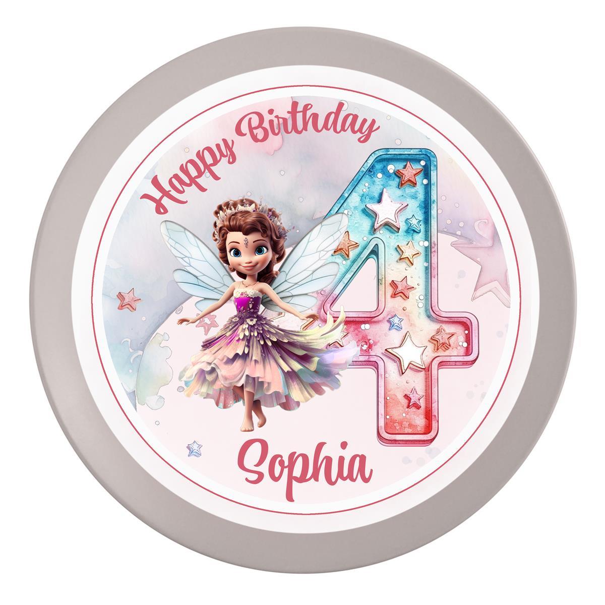 Tortenaufleger Geburtstag Fee Fairy 1 Name & Zahl (20cm) Fondant Papier