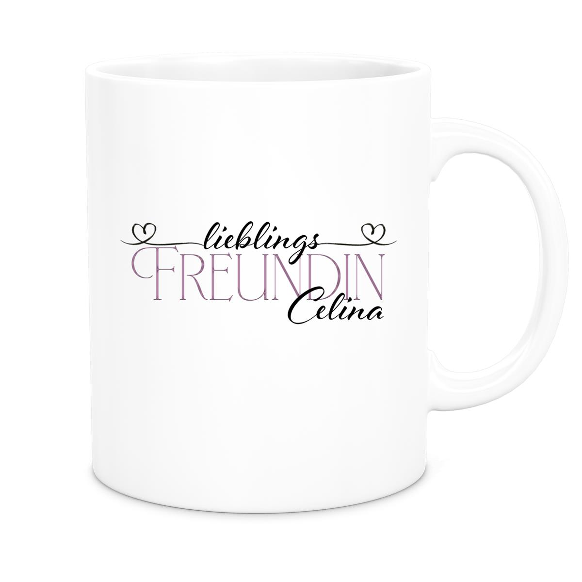 Tasse Wunschname Lieblings-Freundin 1 personalisiert Keramik Becher versch. Farben