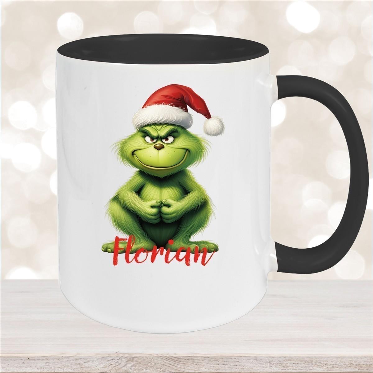 Tasse Wunschname Weihnachten Grinch 5 Keramik Kinderbecher versch. Farben