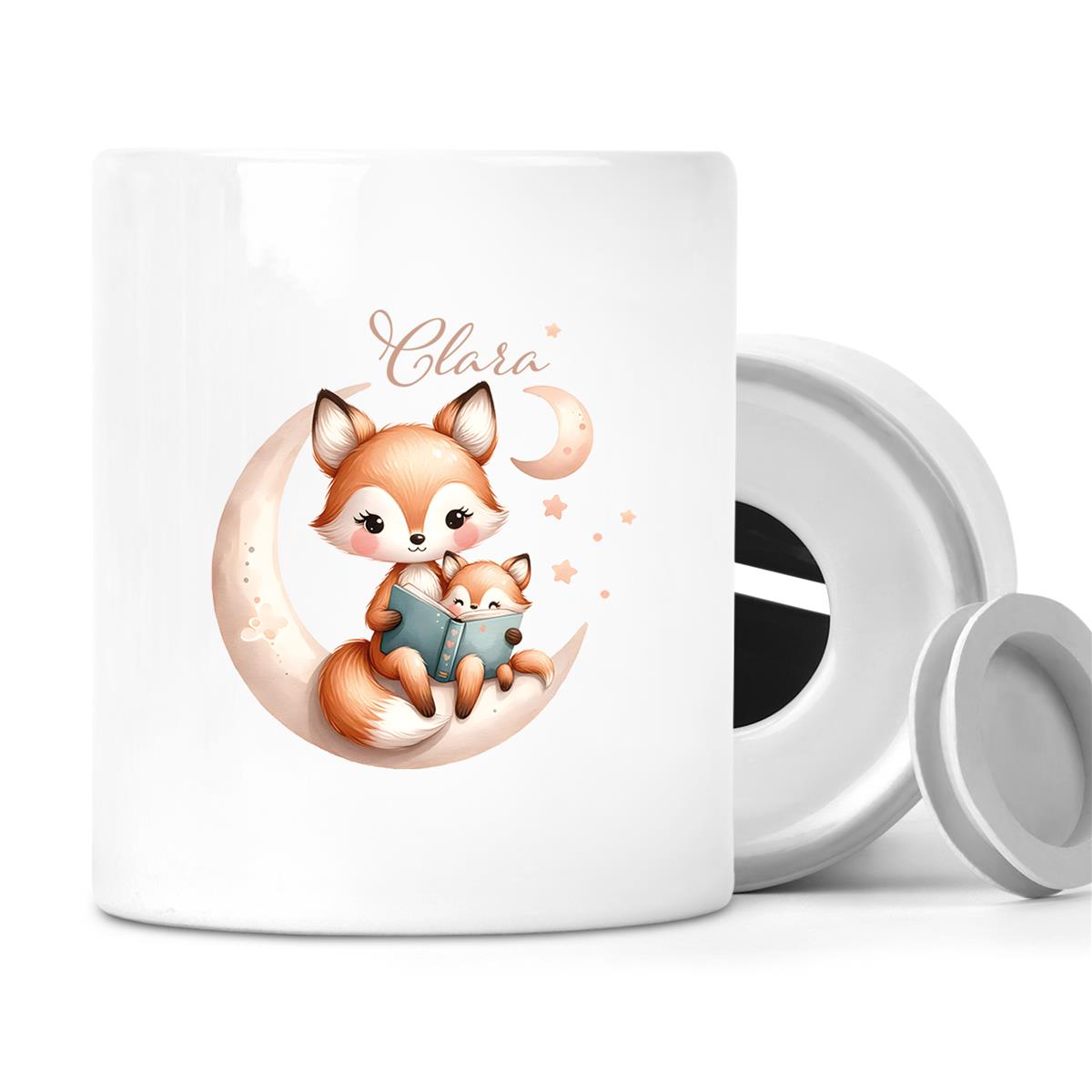 Spardose mit Wunschname Fuchs #2 personalisiert