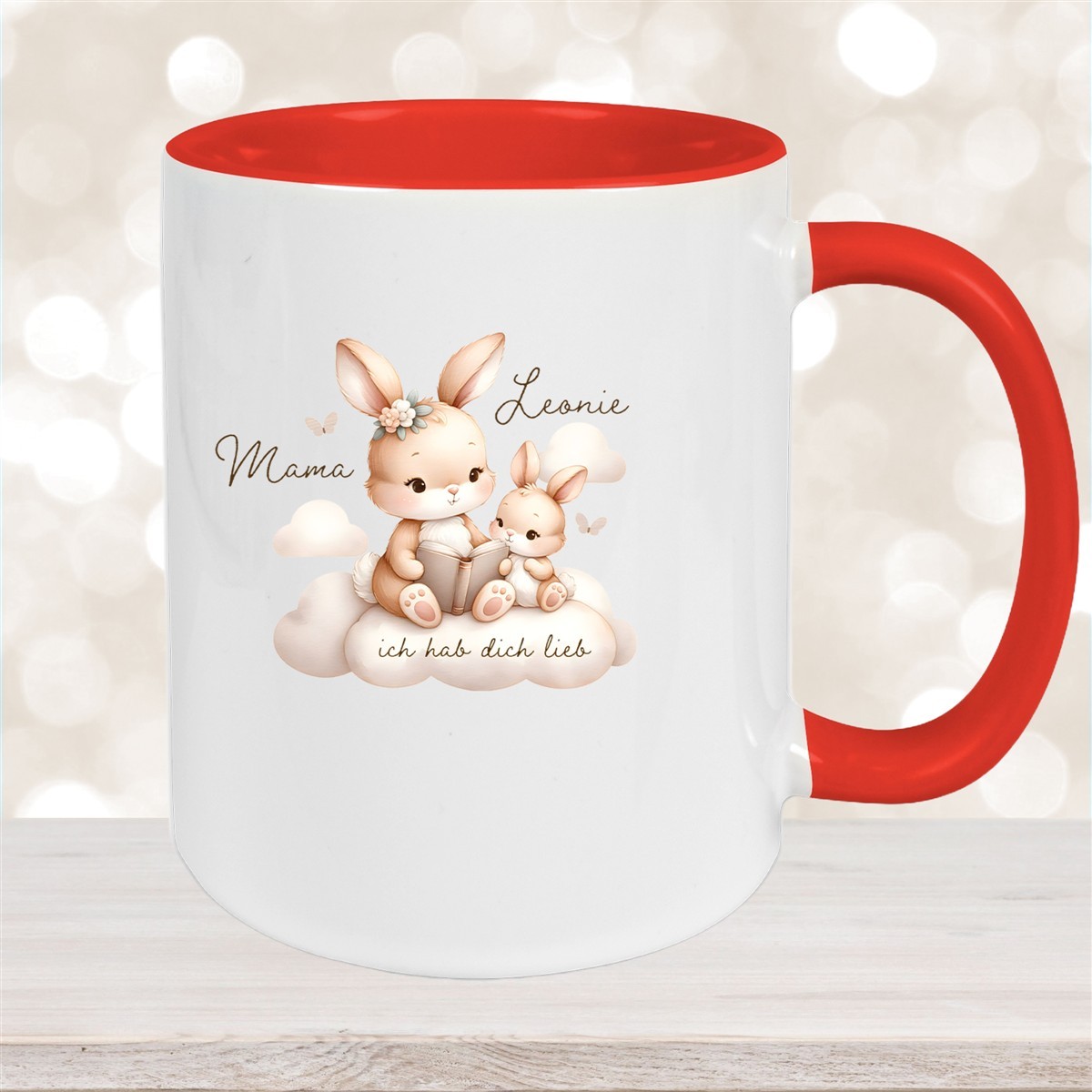 Tasse Muttertag #6 Wunschnamen Keramik Personalisiert Rot