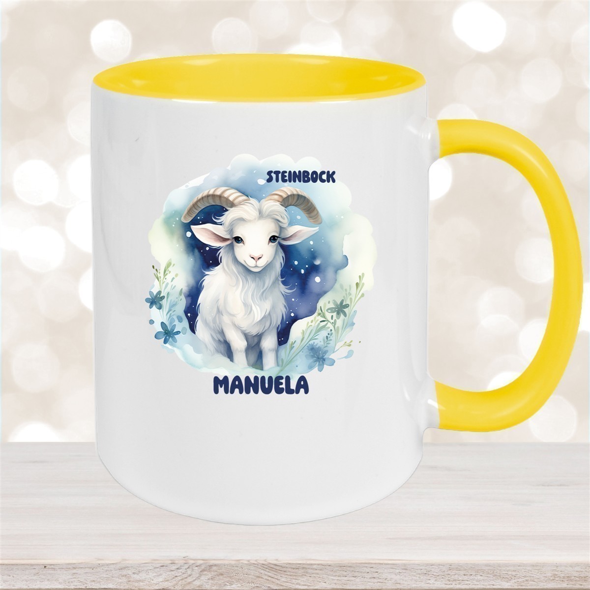 Tasse Sternzeichen Kinder Steinbock #1 Wunschname Keramik Kinderbecher personalisiert versch. Farben