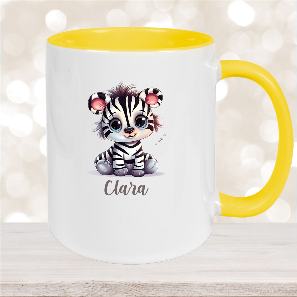 Tasse Wunschname Zebra #2 Keramik Kinderbecher versch. Farben