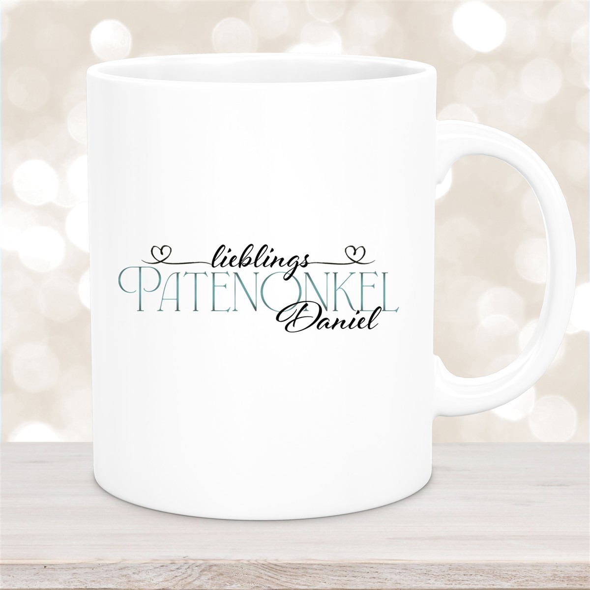 Tasse Wunschname Lieblings-Patenonkel #1 personalisiert Keramik Becher Weiß