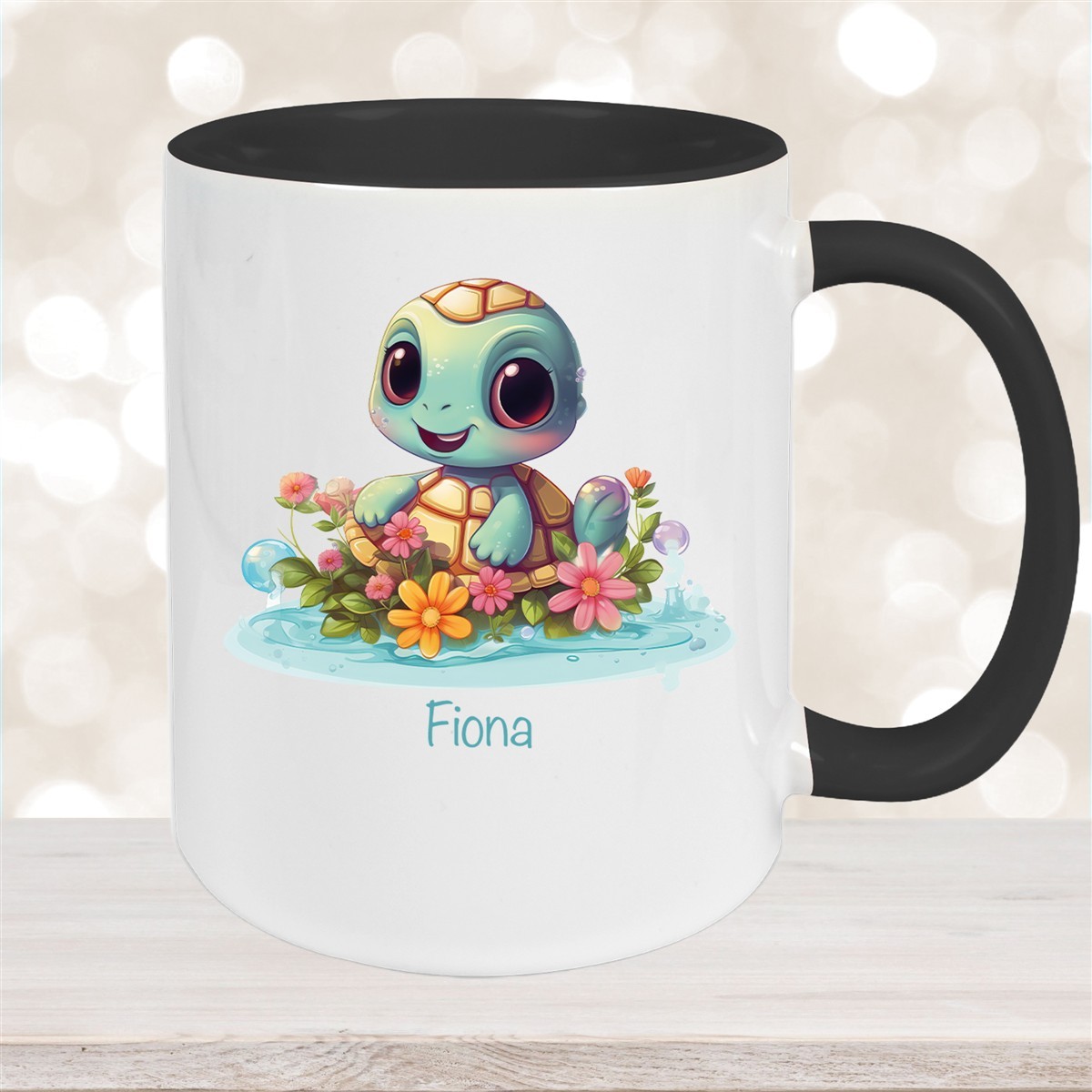 Tasse Wunschname Schildkröte #2 Keramik Kinderbecher personalisiert versch. Farben