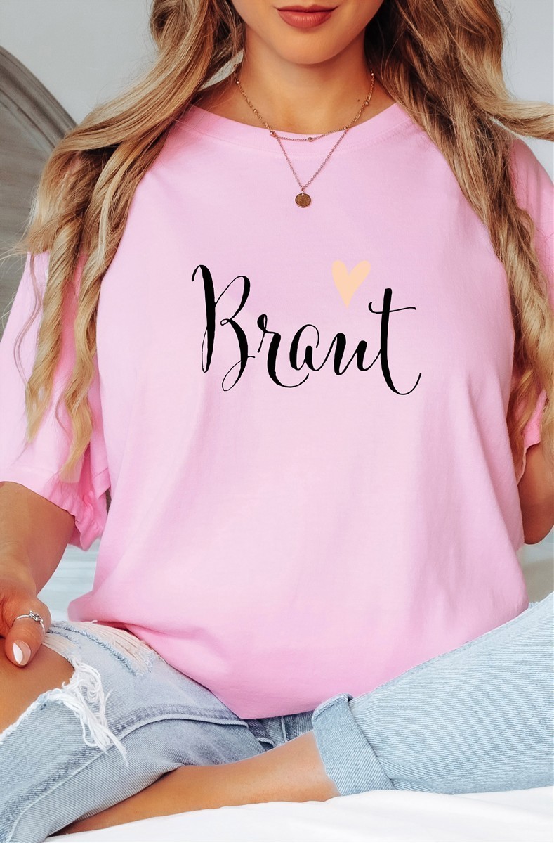 T-Shirt Braut #05 Damen-Shirt für den Junggesellinnenabschied Braut-Pink-XXL