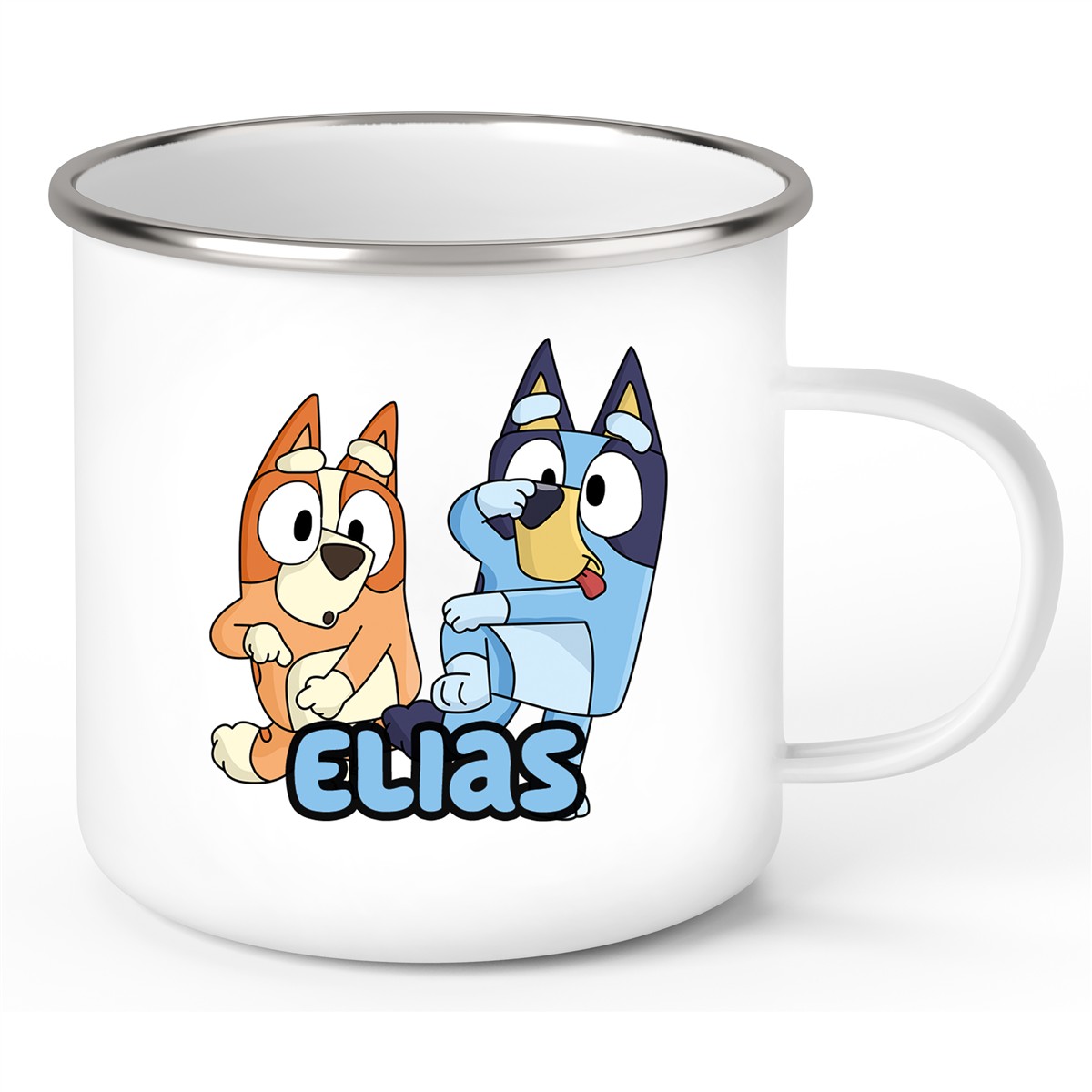 Tasse Bluey #3 Wunschname Emaille Kinderbecher personalisiert