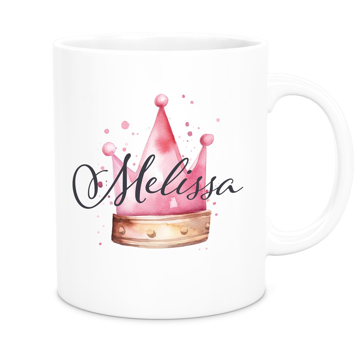 Tasse Krone 1 Wunschname Keramik Kinderbecher personalisiert versch. Farben