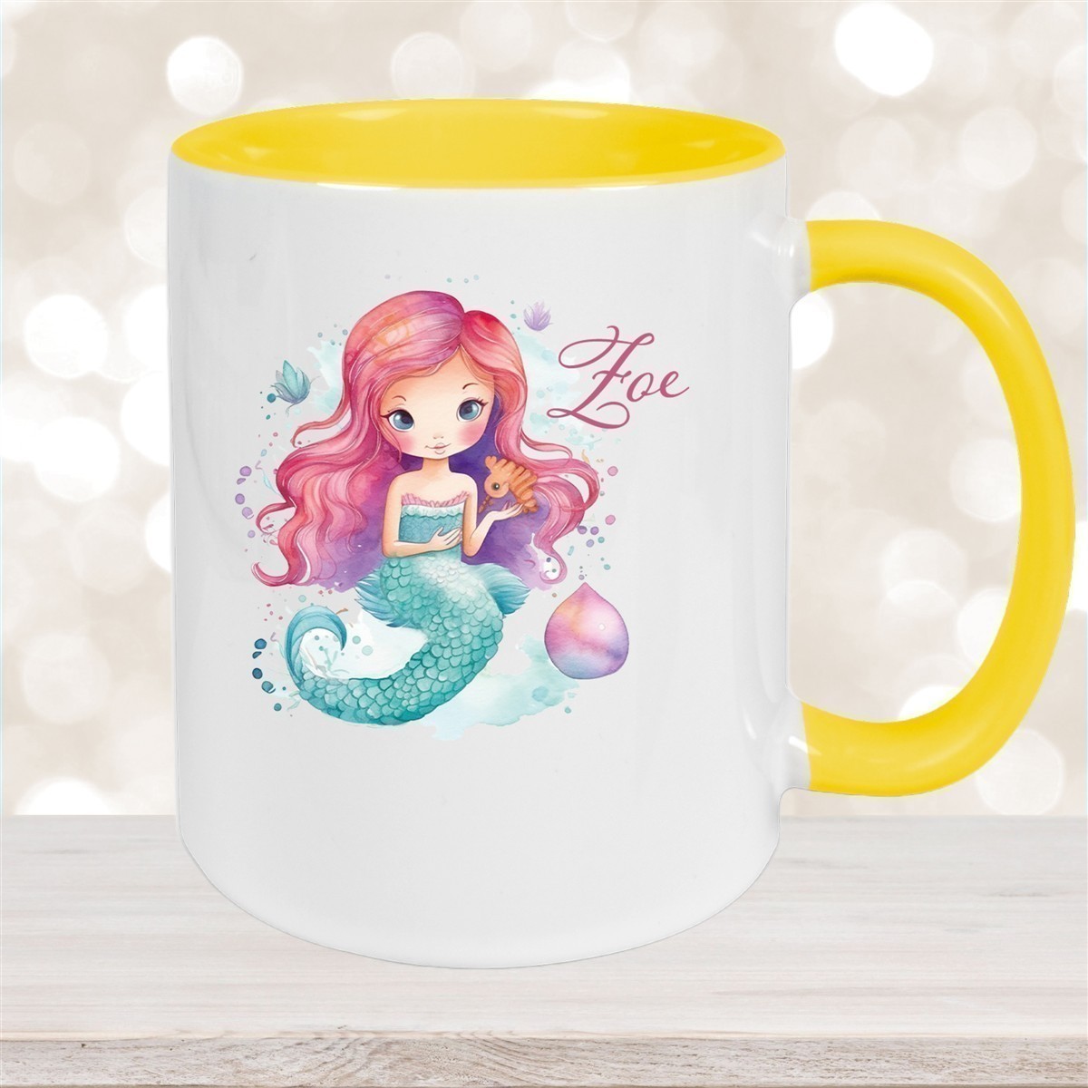 Tasse Wunschname Meerjungfrau #1 Keramik Kinderbecher versch. Farben