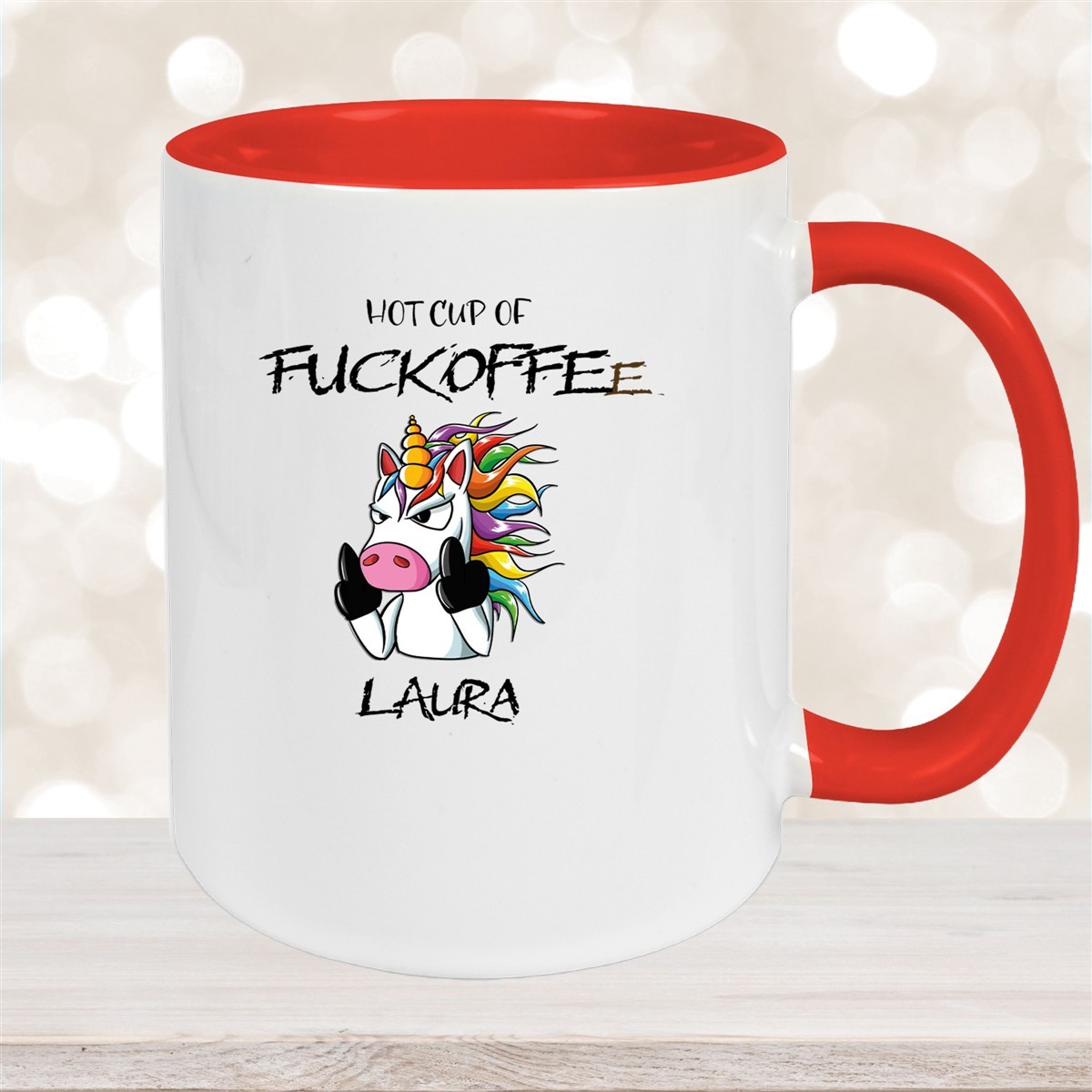 Tasse Einhorn #9 Wunschname Keramik Kinderbecher personalisiert Rot