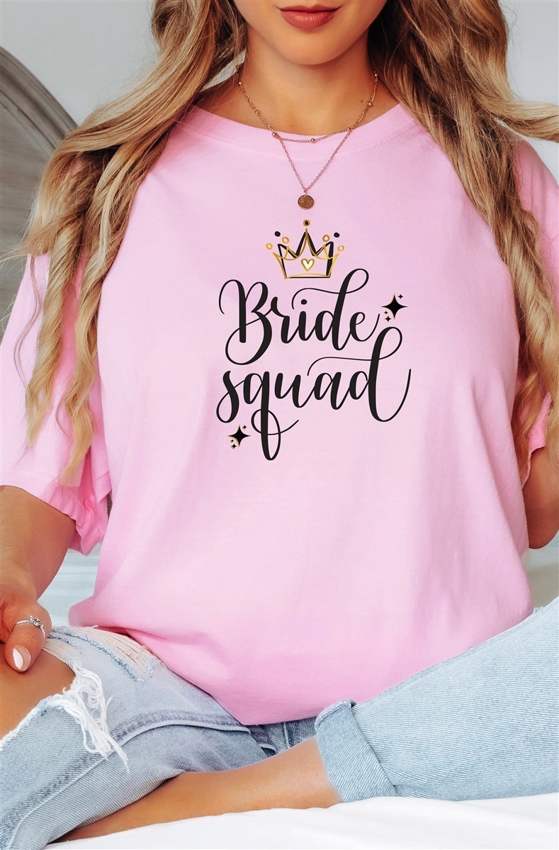 T-Shirt Bride-Squad #03– Damen-Shirt für den Junggesellinnenabschied Bride-Squad-Pink-XXL