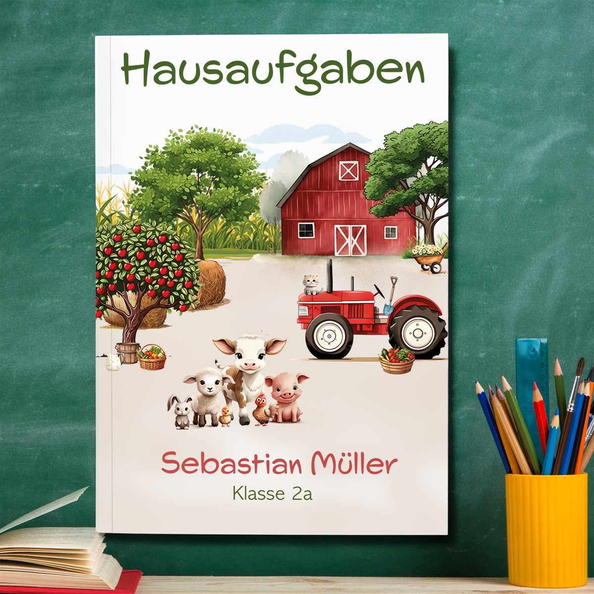 Hausaufgabenheft Bauernhof #1 DIN A5 - 48 Blatt mit Name und Klasse Hausaufgabenheft Bauernhof #1 DIN A5 - 48 Blatt mit Name und Klasse