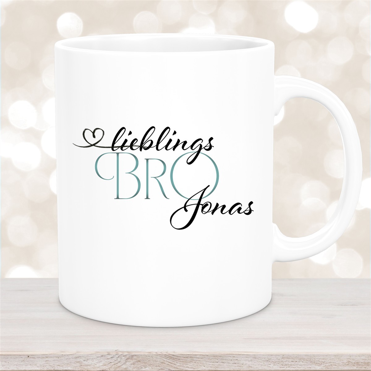 Tasse Wunschname Lieblings-Bro #1 personalisiert Keramik Becher Weiß