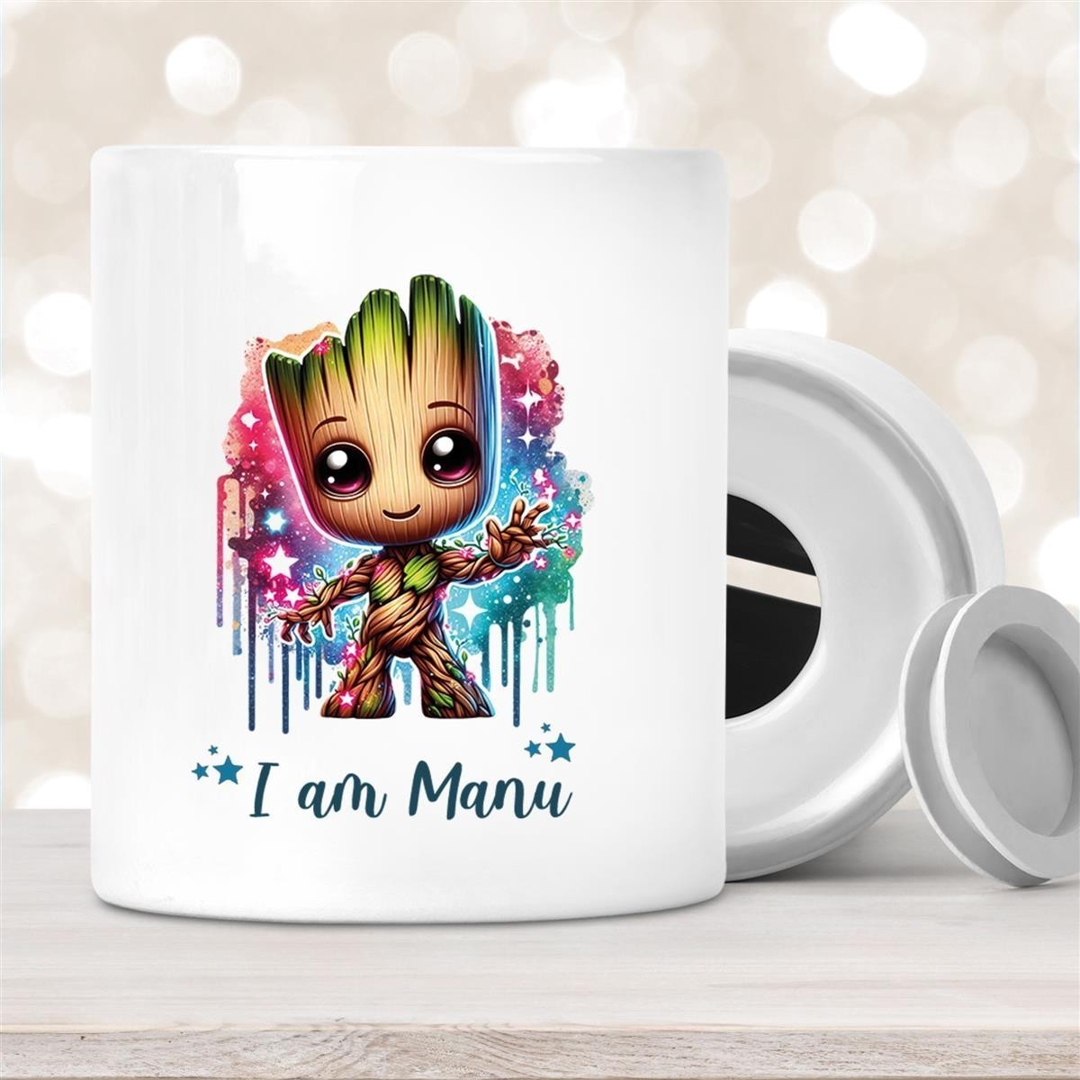 Spardose mit Wunschname Baby-Groot #5 personalisiert