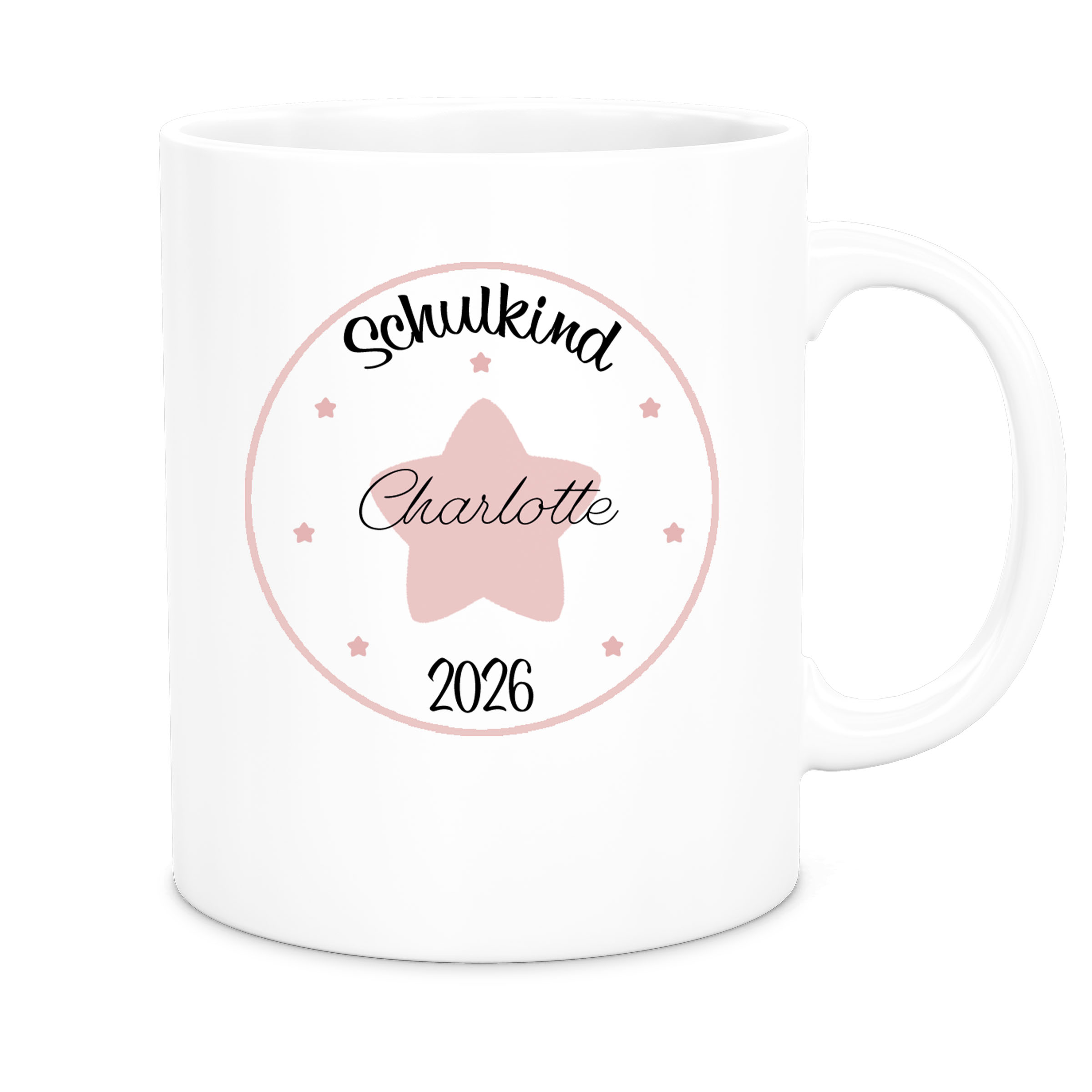 Tasse Schulkind 02 Wunschname Keramik Kinderbecher Personalisiert versch. Farben