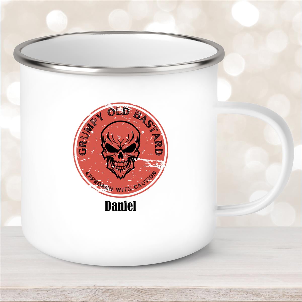 Tasse Wunschname Freundschaft Grumpy Old Bastard #1 Emaille personalisiert