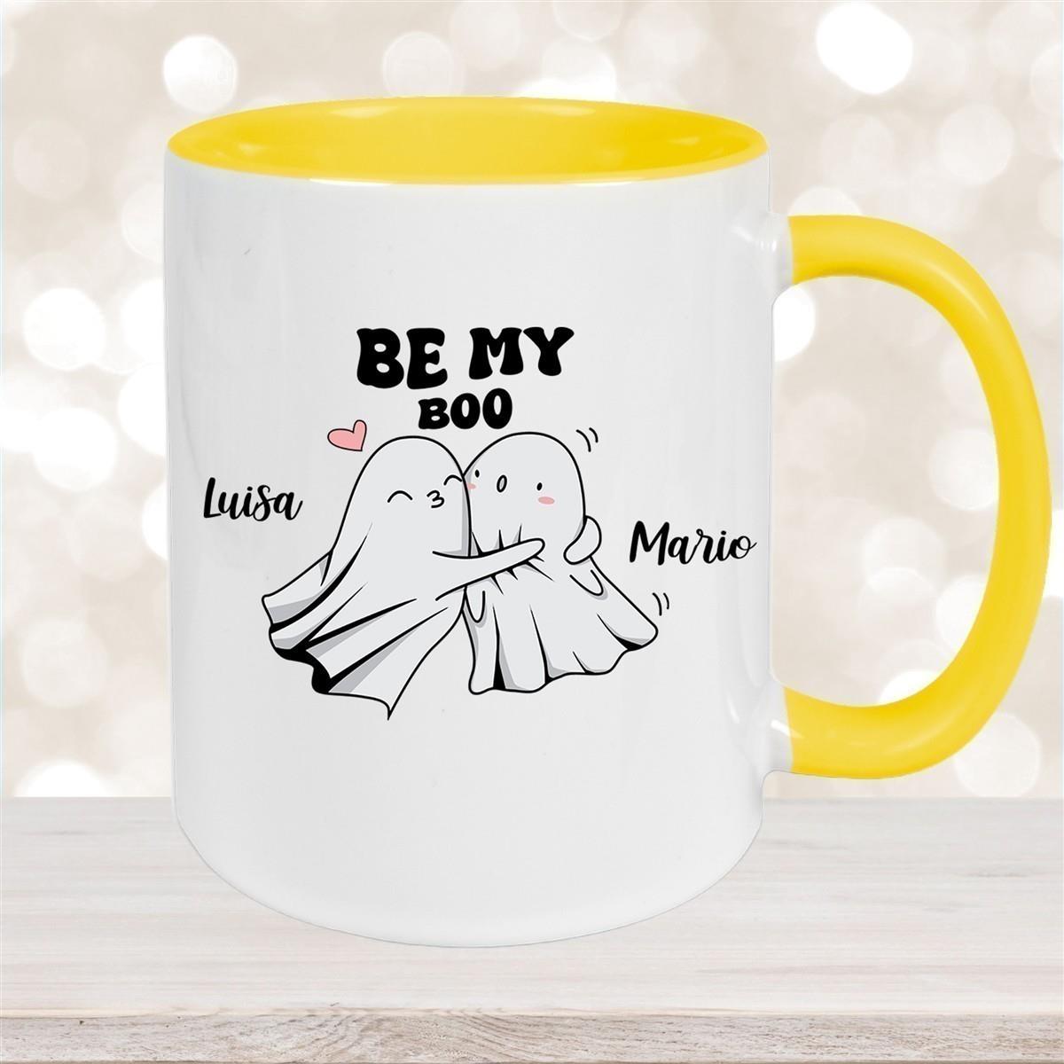 Tasse Liebe - BE MY BOO Valentinstag Wunschnamen Keramik personalisiert versch. Farben
