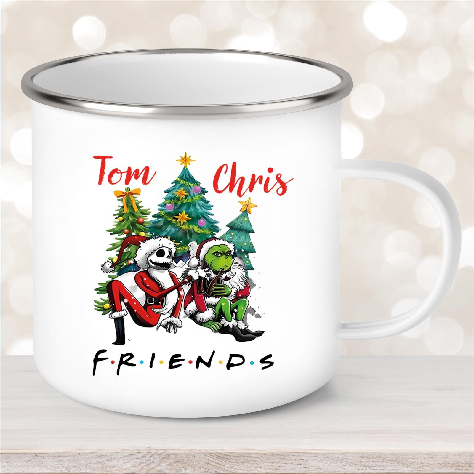 Tasse Wunschname Weihnachten Grinch Jack #6 Emaille Becher