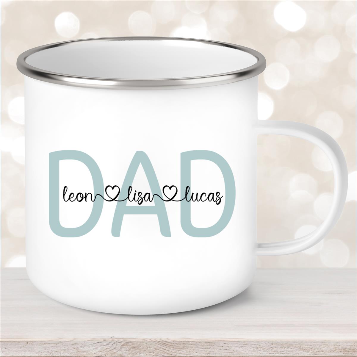 Tasse Vatertag #2 Wunschnamen Emaille Personalisiert