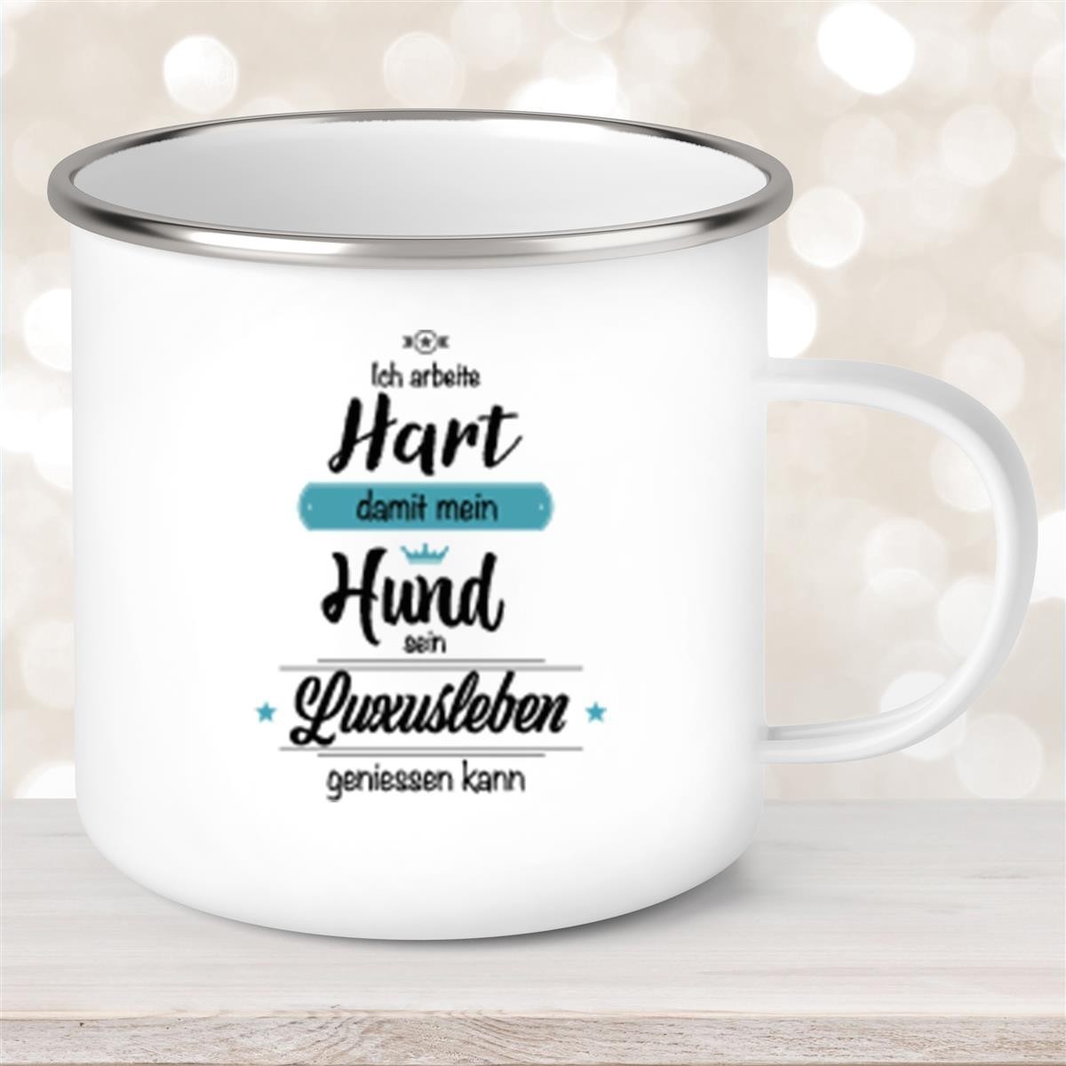Tasse Spruch-Hund #1 Emaille