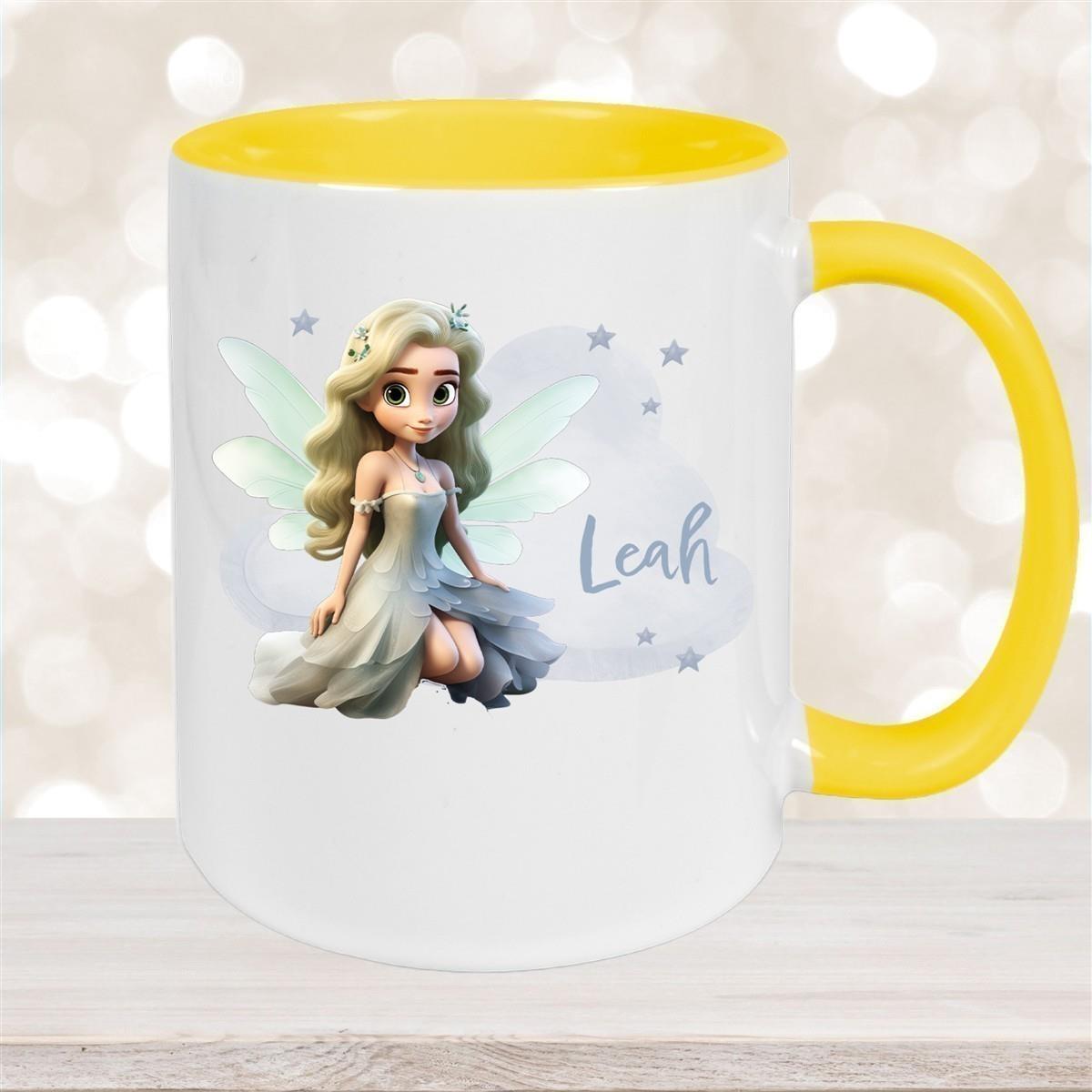 Tasse Fee 4 Wunschname Keramik Kinderbecher personalisiert versch. Farben