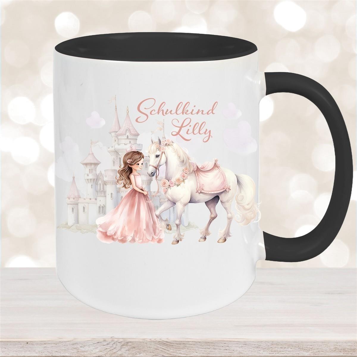 Tasse Kinder Prinzessin 1 Wunschname Keramik Kinderbecher personalisiert versch. Farben