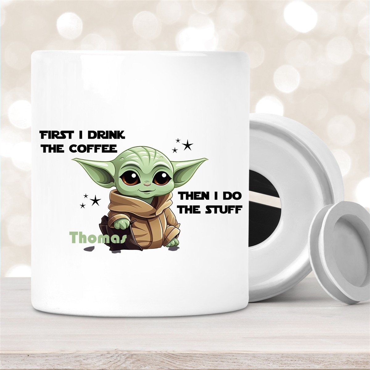 Spardose Baby-Yoda #2 Wunschname personalisiert Spardose Baby-Yoda #2 Wunschname personalisiert