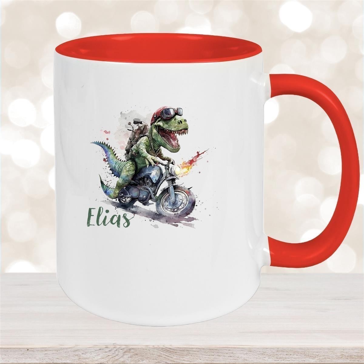 Tasse Dino #5 Wunschname Keramik Kinderbecher Personalisiert versch. Farben