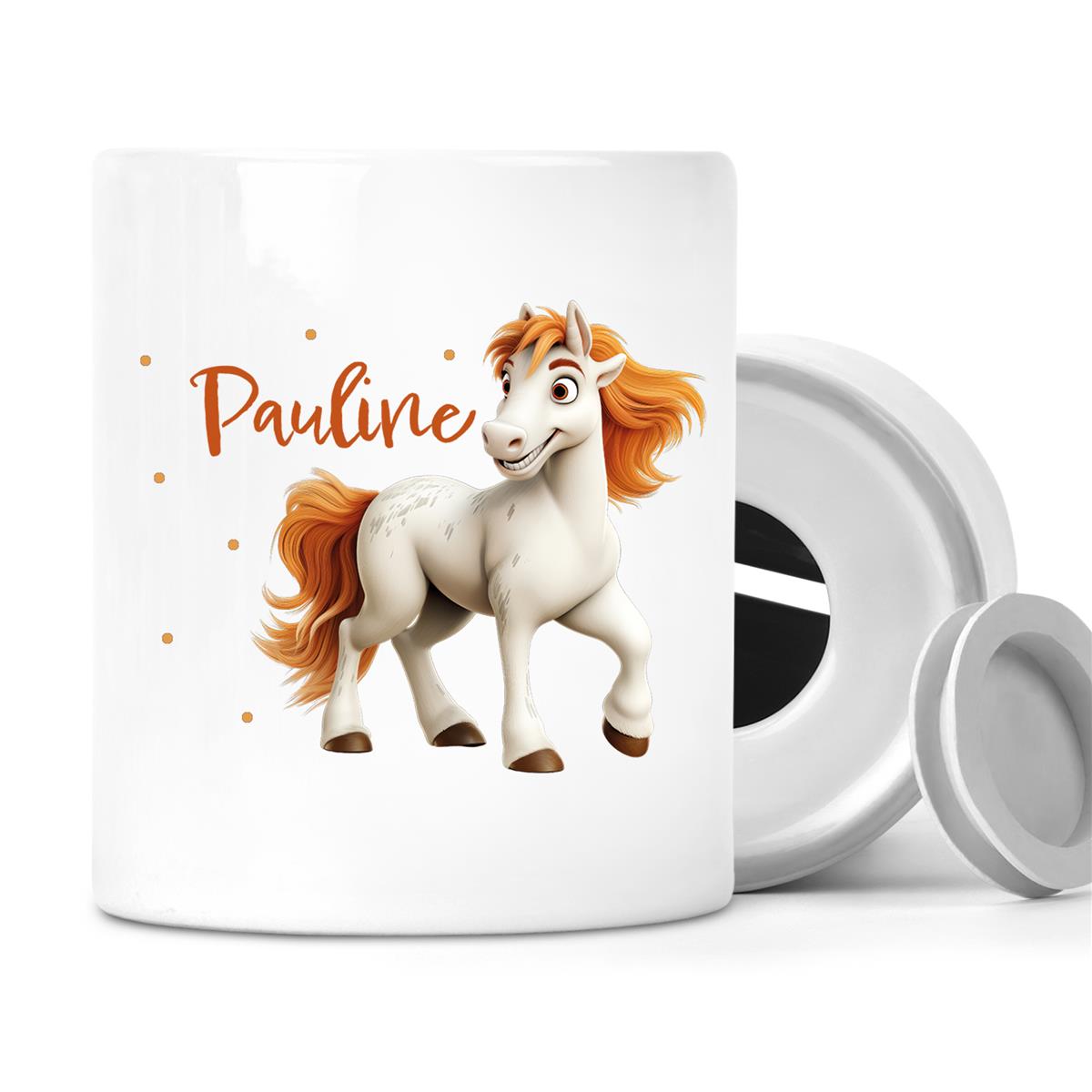 Spardose mit Wunschname Pferd 1 personalisiert